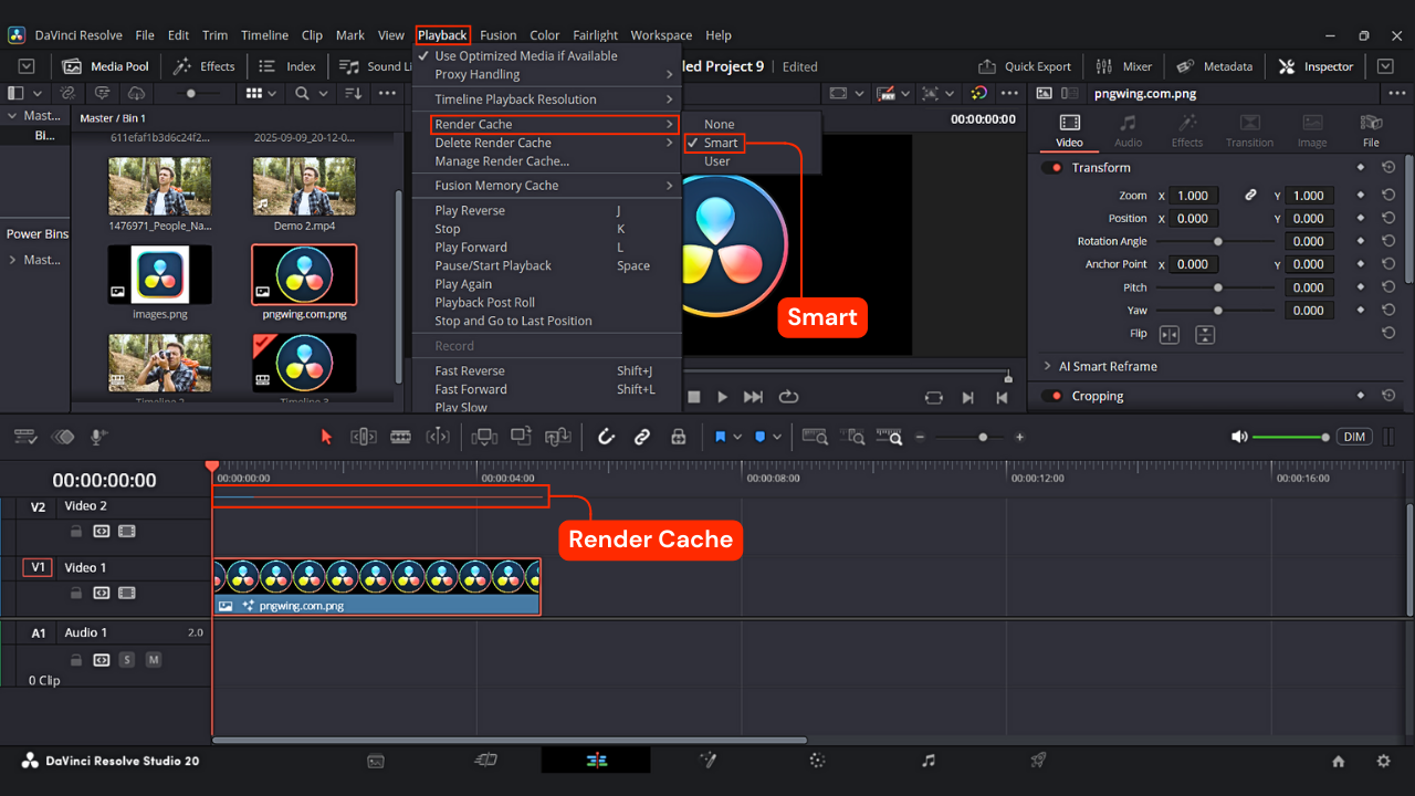 How to Enable  render cache In Davinci Resolve
