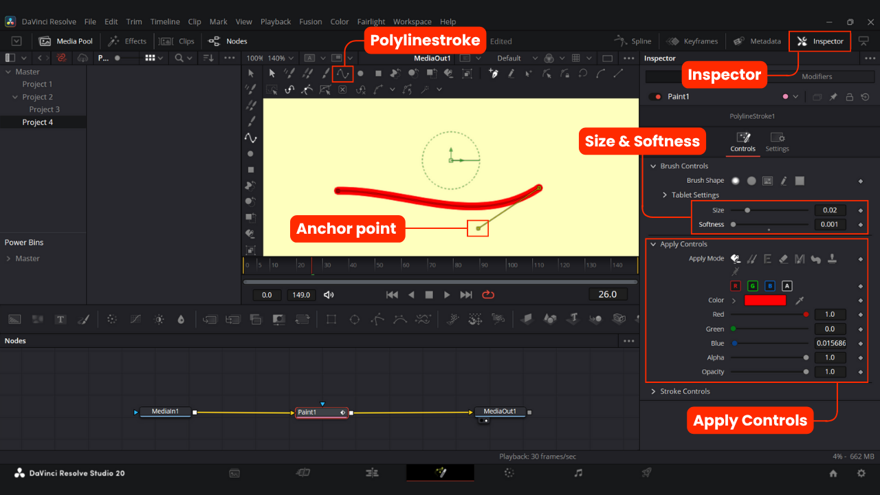 Create and Adjust Line In Davinci Resolve
