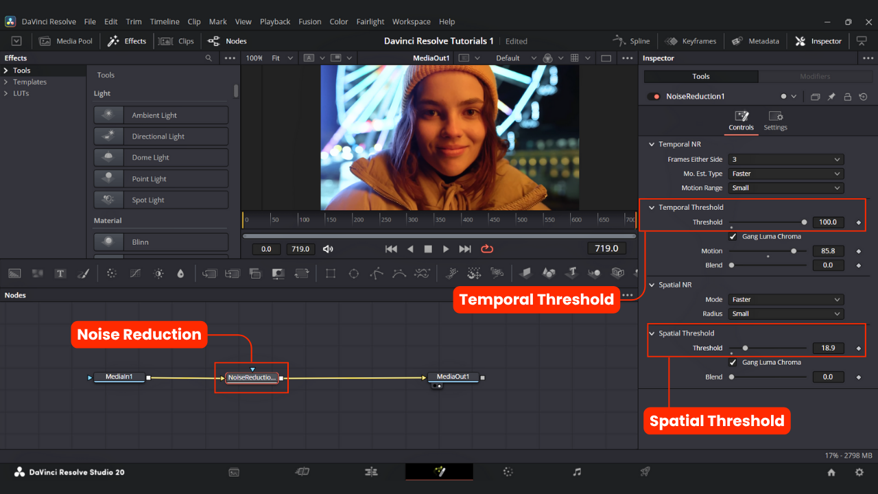 Remove Noise From Footage using DaVinci Resolve Fusion Page